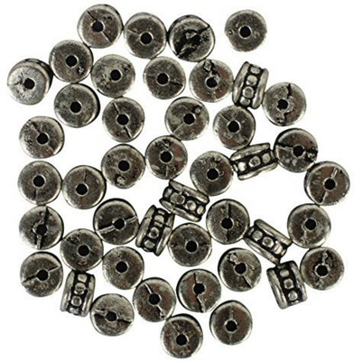 

GOELX AM Acrylic German Silver spacer Beads for jewellery making/ crafts, pack of 50