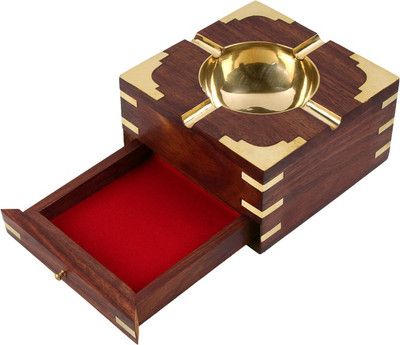 

Craft Art India Brown Wooden Ashtray(Pack of 1)