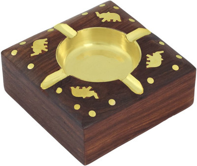 

Craft Art India Brown Wood Ashtray(Pack of 1)