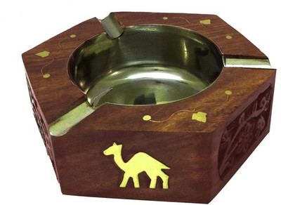 

Craft Art India Brown Wooden Ashtray(Pack of 1)