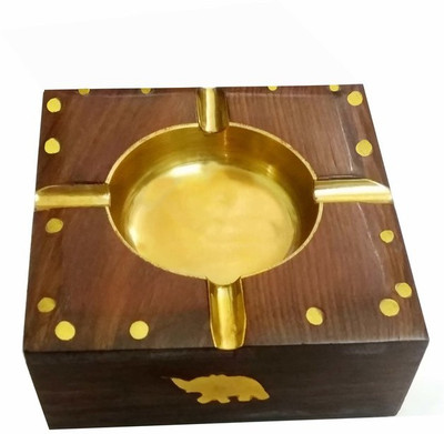 

Craft Art India Brown Wood Ashtray(Pack of 1)