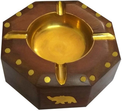 

Craft Art India Brown Wood Ashtray(Pack of 1)