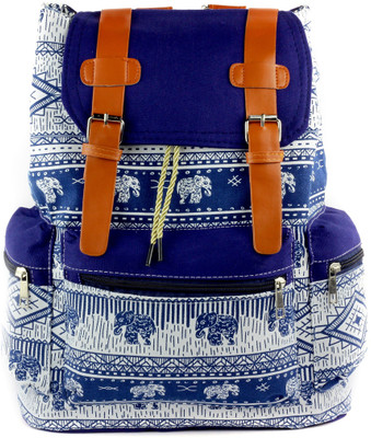 

Ramposh Women Canvas Printed Backpack 15 L Backpack(Blue)
