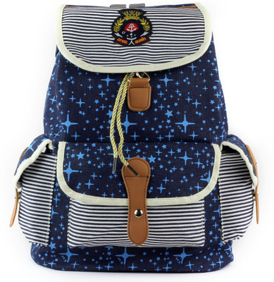 

ramposh Women Canvas Printed Backpack 15 L Backpack(Blue)