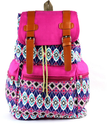 

Ramposh Women Canvas Printed Backpack 15 L Backpack(Pink)