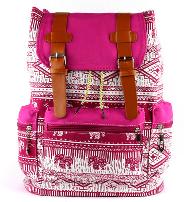 

ramposh Women Canvas Printed Backpack 15 L Backpack(Pink)