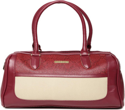 Addons Snake print panelled duffle Shoulder Bag(Red, 5 L)