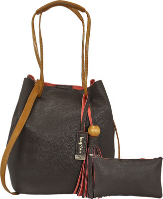 Bagclan bagclan bucket Shoulder Bag(Brown, 5 inch)