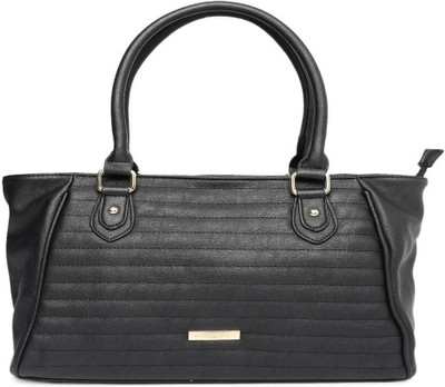 

Addons Horizontal lines quilted tote Shoulder Bag(Black, 5 L)