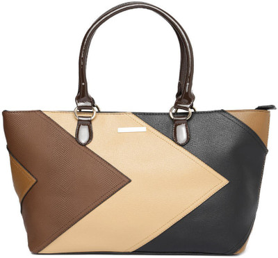 

Addons chevron patchwork Tote Shoulder Bag(Black, 5 L)