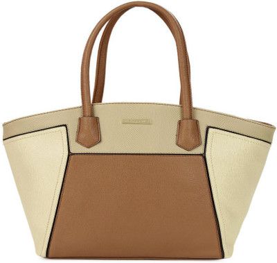 

Addons panelled tote Shoulder Bag(White, 5 L)