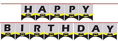 

PARTY PROPZ BATMAN BIRTHDAY DECORATION/PENNANT BANNER 7 FT SET OF 1/BATMAN PARTY SUPPLIES Banner(7 ft, Pack of 1)