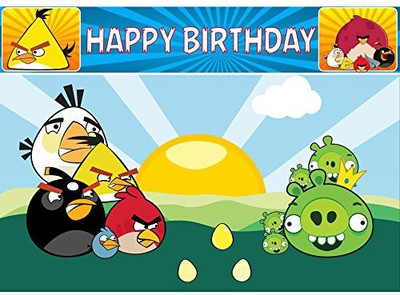 

PARTY PROPZ ANGRY BIRD BIRTHDAY DECORATION/ BACKDROP 7FT-5FT SET OF 1/ANGRY BIRD PARTY SUPPLIES Banner(7 ft, Pack of 1)