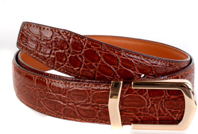 

In Touch Men Party, Formal, Evening Brown Genuine Leather Reversible Belt, Crocodile brown