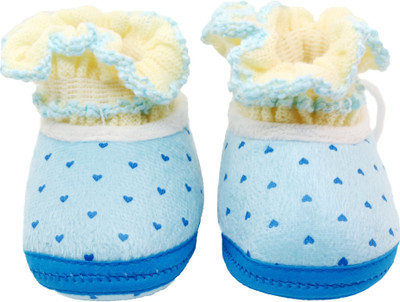 

Neska Moda Polka 0 To 12 Month Baby Booties(Toe to Heel Length - 12 cm Blue)