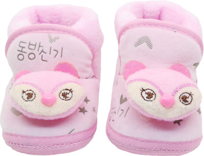 

Neska Moda Cat 0 To 12 Month Baby Booties(Toe to Heel Length - 12 cm Pink)
