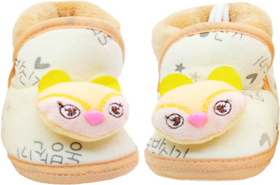 

Neska Moda Cat 0 To 12 Month Baby Booties(Toe to Heel Length - 12 cm Beige)