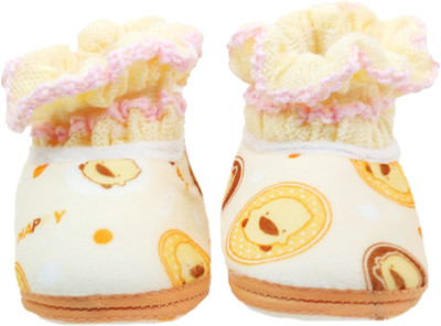 

Neska Moda Happy 0 To 12 Month Baby Booties(Toe to Heel Length - 12 cm Beige)