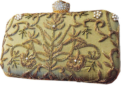 

CRAFTBAZAAR Party Khaki Clutch