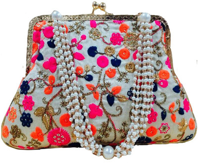 

craftbazaar Party Multicolor Clutch