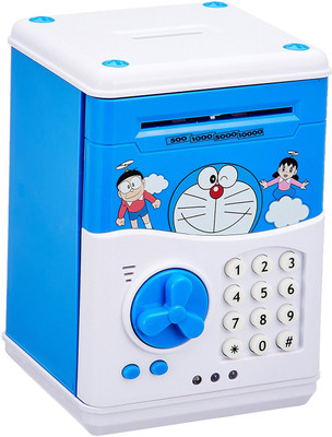 

HALO NATION Doraemon Anti Theft Money Safe ATM Smart Electronic Lock Piggy Bank for Coin/Note Safe Coin Bank(Blue)