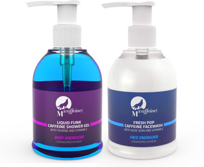 

MCaffeine Fresh Pop Caffeine Face Wash (150ml) & Liquid Funk Caffeine Shower Gel (150ml) Combo(Set of 2)