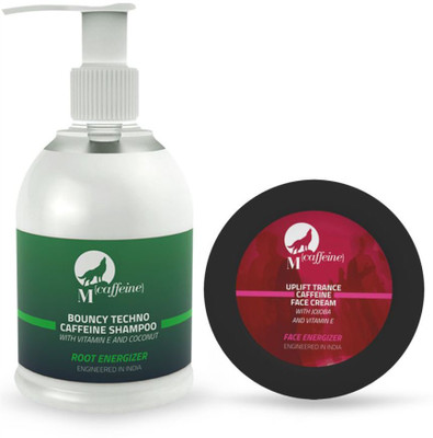 

MCaffeine Bouncy Techno Caffeine Shampoo (150ml) & Uplift Tarance Caffeine Face Cream (50ml) Combo(Set of 2)