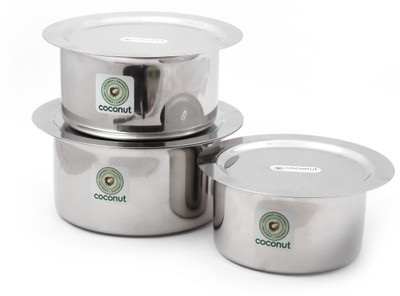 

Coconut Tope & Lid Induction Bottom Cookware Set(Stainless Steel, 6 - Piece), Silver