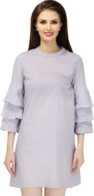 ASHTAG Women A-line Light Blue Dress