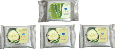 

Ginni Makeup Remover & Cleansing Wet Wipes Combo Set- (Set of 3)Cucumber (Pack of 10) & Aloevera (Pack of 30)(Pack of 60)
