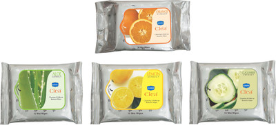 

Ginni Makeup Remover & Cleansing Wet Wipes Combo Set-Aloevera, Lemon, Cucumber (Pack of 10) & Orange (Pack of 30)(Pack of 60)