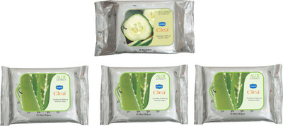

Ginni Makeup Remover & Cleansing Wet Wipes Combo Set- Aloevera (Set of 3) (Pack of 10) & Cucumber (Pack of 30)(Pack of 60)