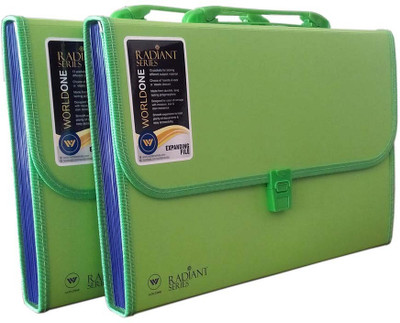 

World One Polypropylene Expanding Folder(Set Of 2, Green)