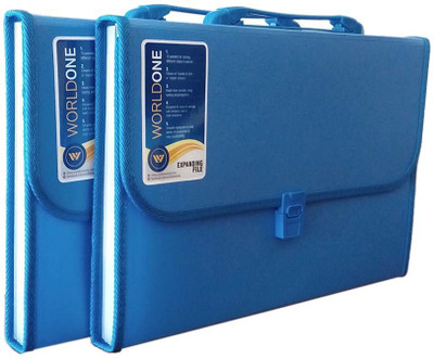 

World One Polypropylene Expanding File(Set Of 2, Blue)