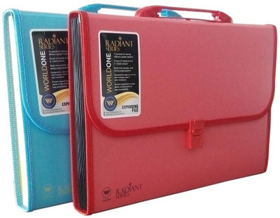 

World One Polypropylene Expanding Folder(Set Of 2, Red, PHIROZI)