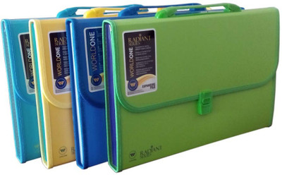 

World One Polypropylene Expanding Folders(Set Of 4, Blue, Yellow, Green, PHEROZI)