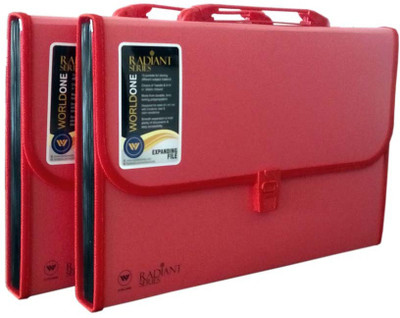 

World One Polypropylene Expanding Folder(Set Of 2, Red)
