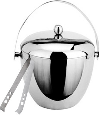

Saanvi Creations Apple Ice Bucket with Tong Stainless Steel Ice Bucket(Steel 1.75 L)