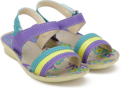 

Footfun by Liberty Girls Velcro Strappy Sandals(Green