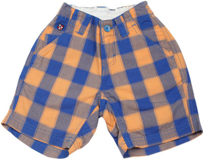 

US Polo Kids Short For Boys Casual Checkered Cotton(Yellow, Orange.blue