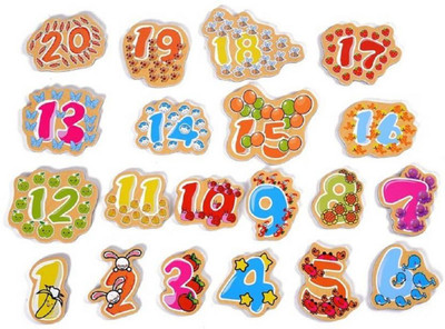 

Montez 20 PCS Magnetic Wooden Digital Puzzle with Wooden Carry Case(Multicolor)