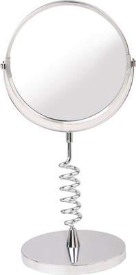 

Fantasy Mirror Stainless Steel Spring Shape Stand Bathroom Mirror(Circular)