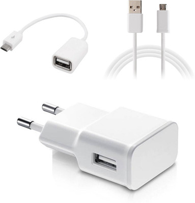 DAKRON Wall Charger Accessory Combo for Lava Iris Atom 3(White)