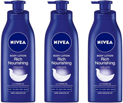 Nivea Nourishing Lotion Body Milk 400ml (Pack of 3)(400 ml)