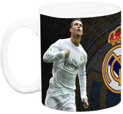 

EFW FOOTBALL CLUB - REAL MADRID - Cristiano Ronaldo (Design 3) Ceramic Mug(325 ml), Multicolor
