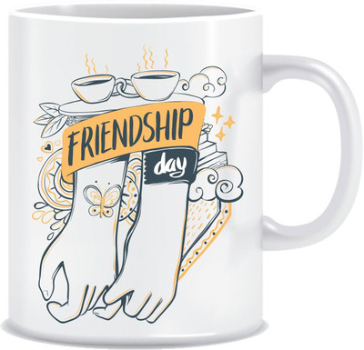 

Everyday Desire Happy Friendship day Ceramic Coffee ED023 Ceramic Mug(300 ml), Multicolor