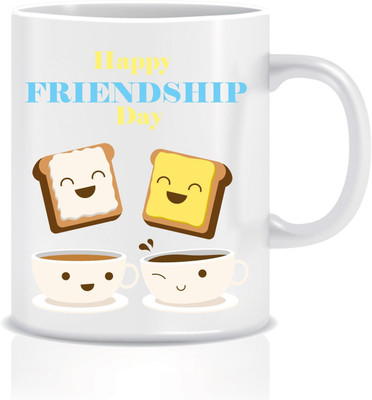 

Everyday Desire Happy Friendship day Bread Butter Ceramic Coffee ED028 Ceramic Mug(300 ml), Multicolor