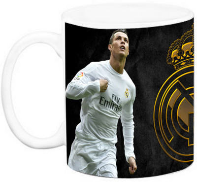 

EFW FOOTBALL CLUB - REAL MADRID - Cristiano Ronaldo (Design 1) Ceramic Mug(325 ml), Multicolor