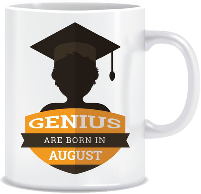 

Everyday Desire Genius are Born in August Ceramic Coffee ED035 Ceramic Mug(300 ml), Multicolor