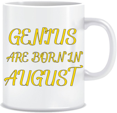 

Everyday Desire Genius are Born in August Ceramic Coffee ED033 Ceramic Mug(300 ml), Multicolor